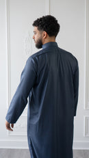 Saudi Collared Thobe Jubbah - MC Cotton Blend (Sunset Denim)