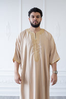 Moroccan 3/4 Sleeve Thobe (Cosmic Latte)