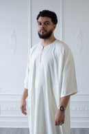 Moroccan 3/4 Sleeve Thobe (Steamed Milk)