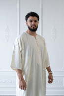 Moroccan 3/4 Sleeve Thobe (Steamed Milk)