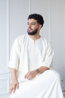 Moroccan 3/4 Sleeve Thobe (Steamed Milk)