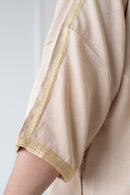Moroccan 3/4 Sleeve Thobe (Cosmic Latte)