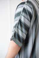 Moroccan Striped Thobe (Black and Grey)