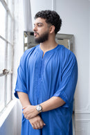 Moroccan 3/4 Sleeve Thobe (Lapis)