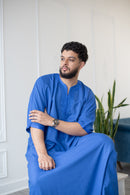 Moroccan 3/4 Sleeve Thobe (Lapis)