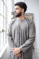Emirati Thobe Jubbah - MC Cotton Blend (Light Grey)