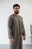 Emirati Thobe Jubbah - MC Cotton Blend (Light Grey)