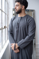Emirati Thobe Jubbah - MC Cotton Blend (Charcoal)