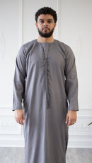 Emirati Thobe Jubbah - MC Cotton Blend (Dark Grey)