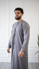 Emirati Thobe Jubbah - MC Cotton Blend (Dark Grey)