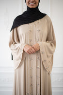 Daisy Glam Abaya (Light Tan)