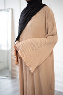 Pleated Plain Abaya (Butterscotch)