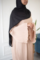 Pleated Plain Abaya (Butterscotch)