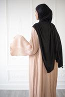 Pleated Plain Abaya (Butterscotch)