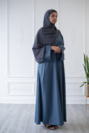 Luxury Linen Abaya (Blueberry)