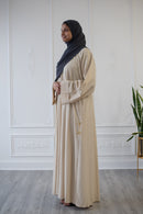 CLEARANCE SALE Umm Salama Cotton Blend Loose Fit Abaya (Sandrift)