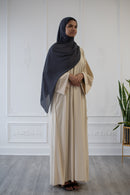 CLEARANCE SALE Umm Salama Cotton Blend Loose Fit Abaya (Sandrift)