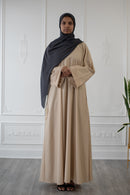 CLEARANCE SALE Umm Salama Cotton Blend Loose Fit Abaya (Eggshell)