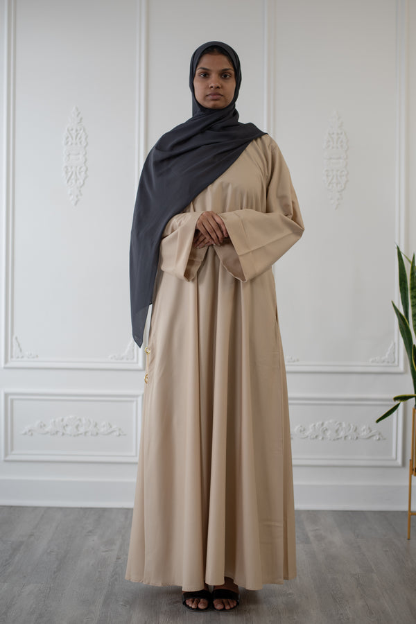 Umm Salama Cotton Blend Loose Fit Abaya (Eggshell)