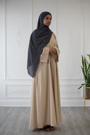 CLEARANCE SALE Umm Salama Cotton Blend Loose Fit Abaya (Eggshell)