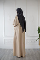 CLEARANCE SALE Umm Salama Cotton Blend Loose Fit Abaya (Eggshell)