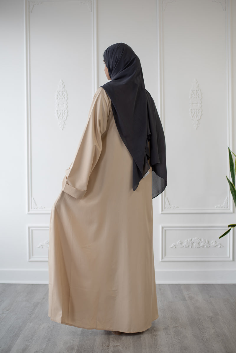 Umm Salama Cotton Blend Loose Fit Abaya (Eggshell)