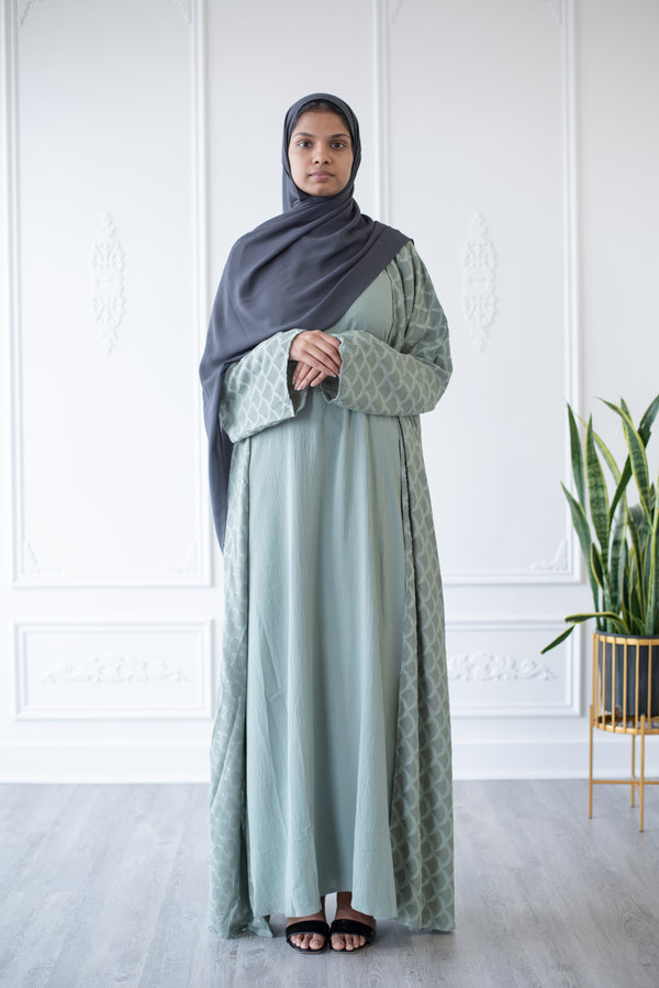 Mermaid Tail Print Abaya (Green)