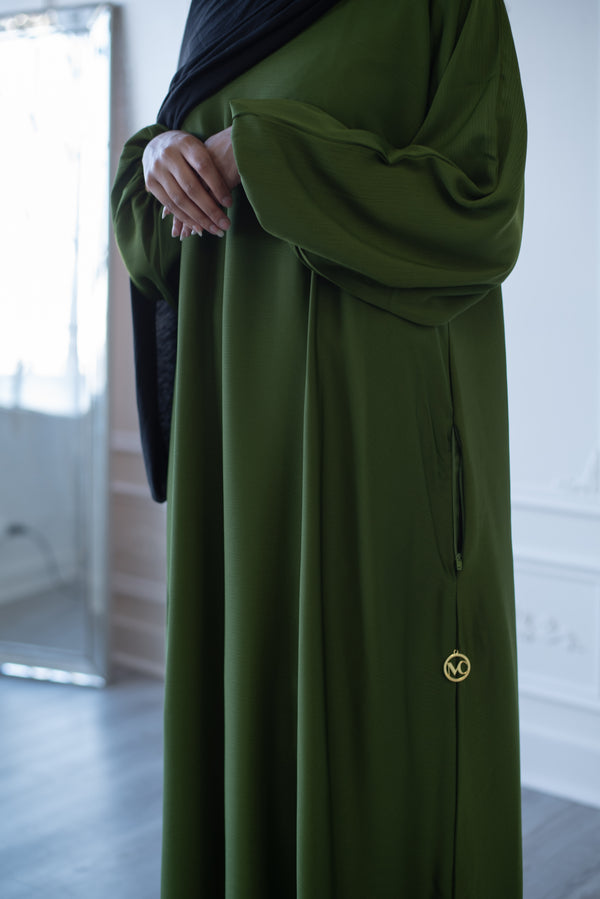 Sawda Textured Crepe Abaya (Aloe Vera)