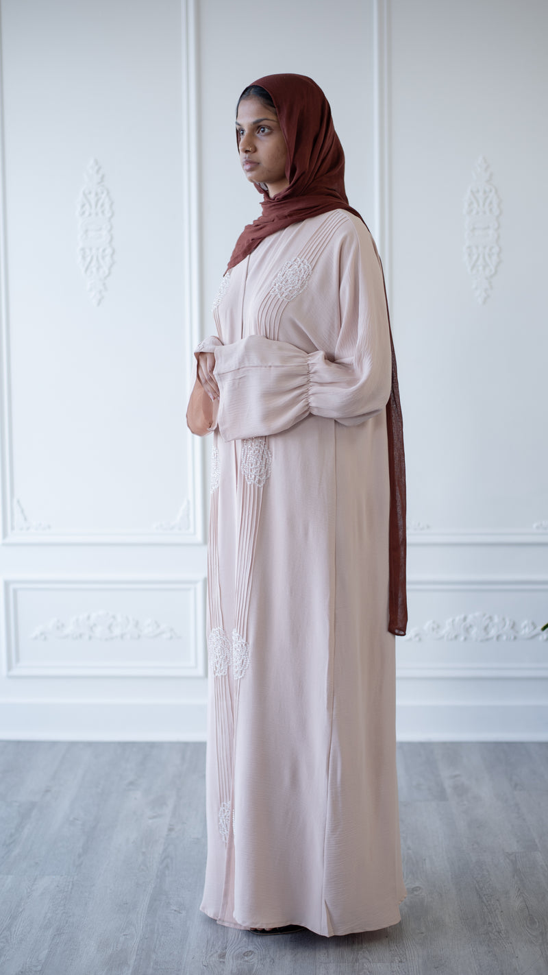 Hayati Peony Glam Abaya (Beige)