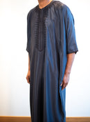 Moroccan 3/4 Sleeve Thobe (Dark Navy)