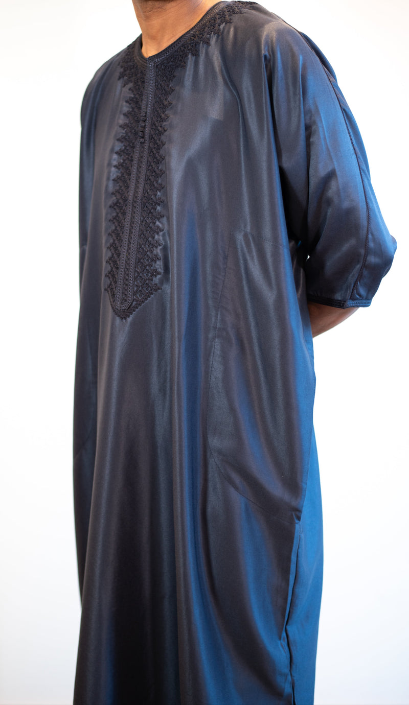 🎉🎉NEW Moroccan 3/4 Sleeve Thobe (Dark Navy)
