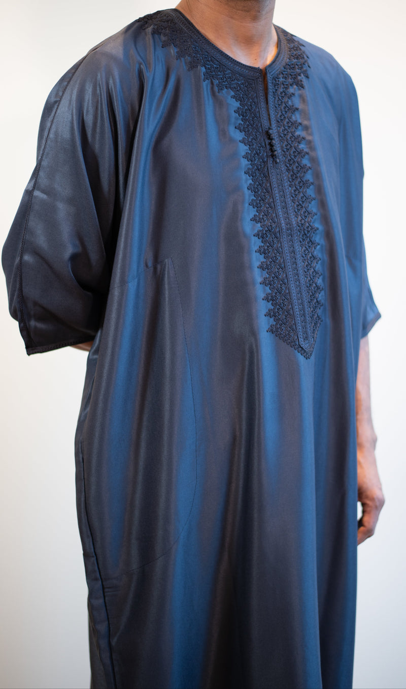 🎉🎉NEW Moroccan 3/4 Sleeve Thobe (Dark Navy)