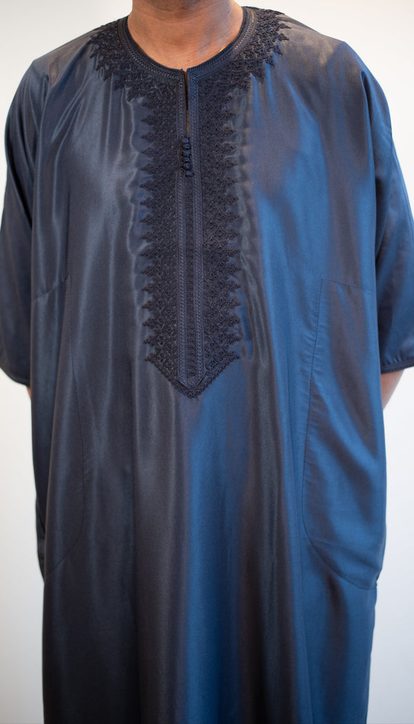 🎉🎉NEW Moroccan 3/4 Sleeve Thobe (Dark Navy)