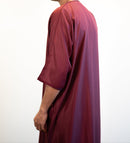 Moroccan 3/4 Sleeve Thobe (Velvet Maroon)