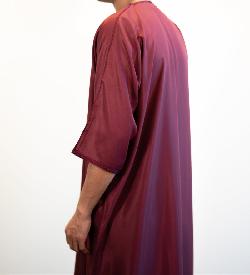 🎉🎉NEW Moroccan 3/4 Sleeve Thobe (Velvet Maroon)