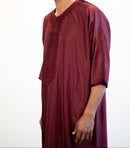 Moroccan 3/4 Sleeve Thobe (Velvet Maroon)