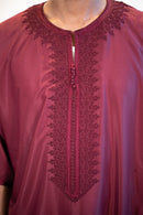 Moroccan 3/4 Sleeve Thobe (Velvet Maroon)