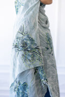 New Printed Chiffon Hijab - Emerald Bloom