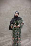3D Couture Glam Abaya - Wild Forest