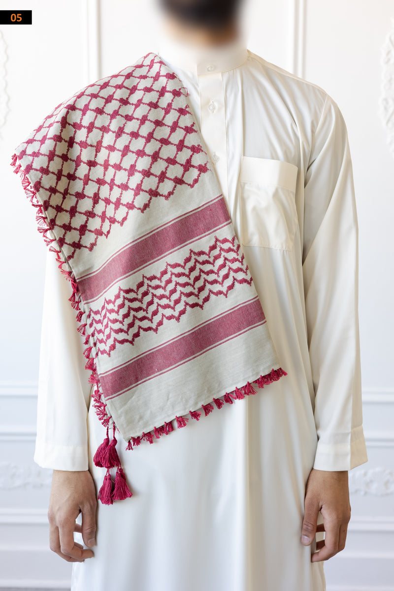 Red Tassles and Stitch Imamah (8 Colours) (B76)