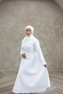 Floral Lace Wedding Dress - Pearl White
