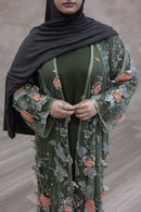 3D Couture Glam Abaya - Wild Forest