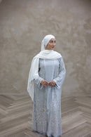 Couture Glam Abaya - Sky Grey