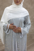 Couture Glam Abaya - Sky Grey