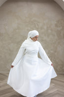 Floral Lace Wedding Dress - Pearl White
