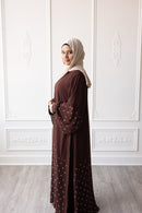 Aurelia Glam Abaya - Coffee Brown