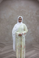 3D Couture Glam Abaya - Yellow Blossom