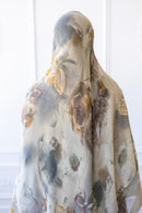 New Printed Chiffon Hijab - Golden Rose