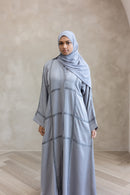 Grey Checkered Stonework Abaya