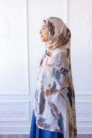 New Printed Chiffon Hijab - Autumn Mist